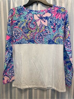 Lilly Pulitzer Blue Pink Finn Top  (NWOT)